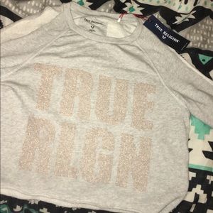 Off shoulder crop sweater